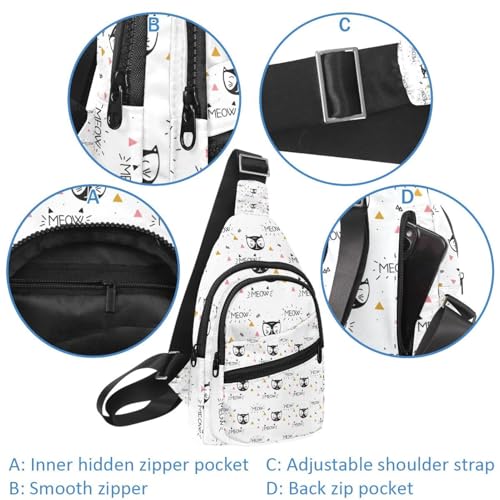 Bolso de hombro geométrico azul unisex y mochila bandolera ajustable 4