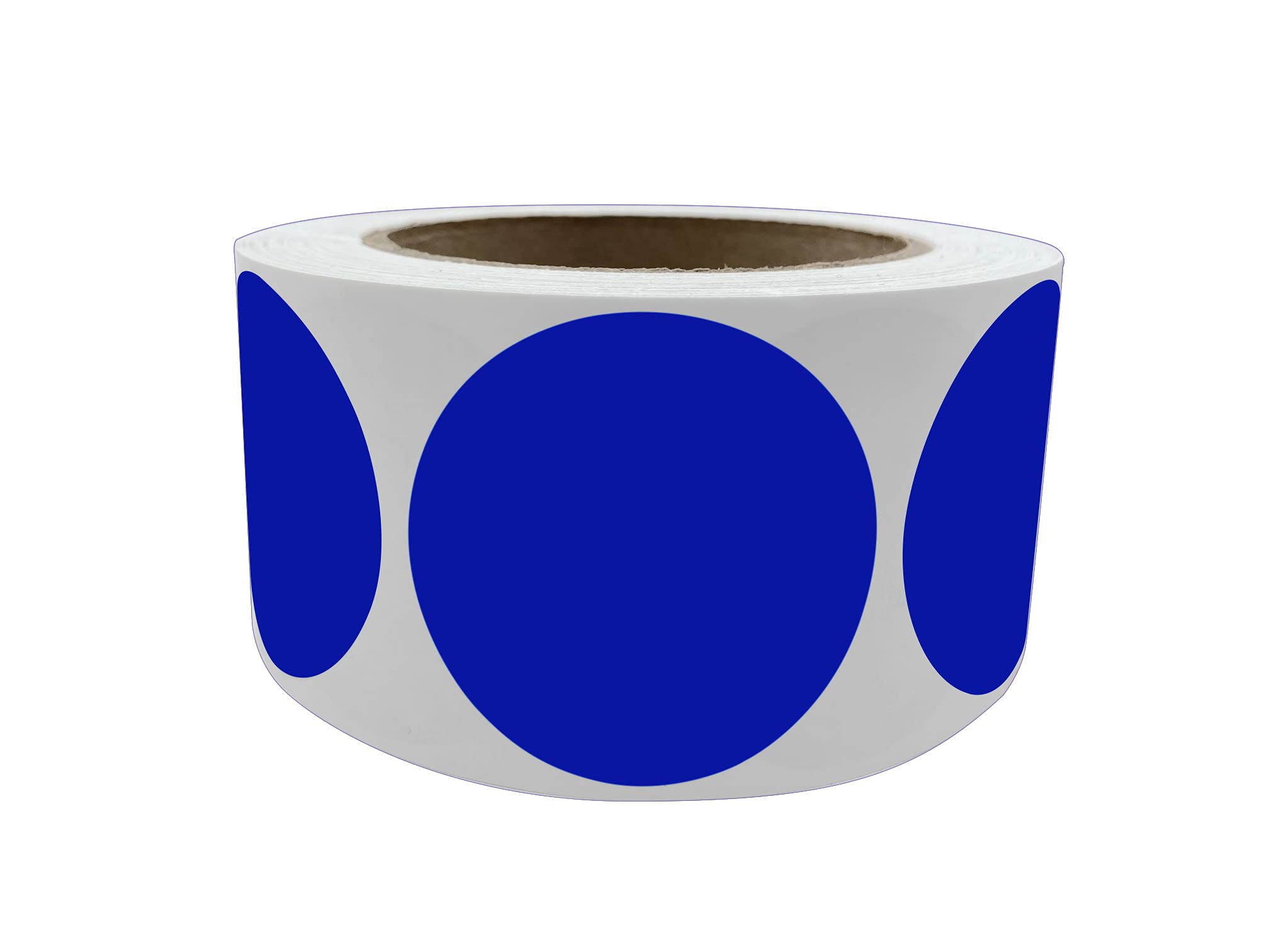 Rouleaux D’Étiquettes Autocollantes Rondes Environ 5cm (50mm) 1 Rouleau Paquet De 600 Stickers Bleus Par Royal Green
