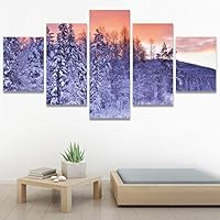 SIGNWIN 5 Panel Canvas Wall Art Modern Art Coastal Colorful Multicolor Photography Romantics Sunset for Home Decorations Ready to Hang - 60