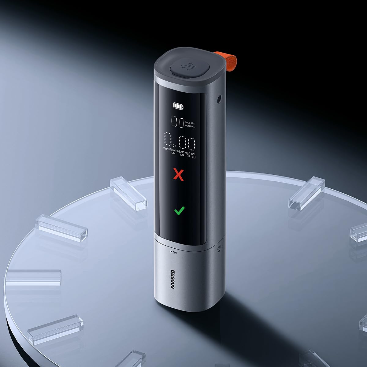 Baseus Car Mount SafeJourney Pro Series alcohol breathalyser in aluminium case 470 mAh Gray (CRCX060014)