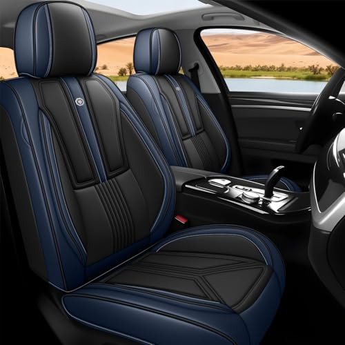 Image of Custom Car Seat Covers for Chevy Blazer 2019-2026,Easy install,Black Blue | nappa leather seat protector,full coverage seat covers,all weather seat cover,waterproof,anti-slip,easy clean,2 seat Standard