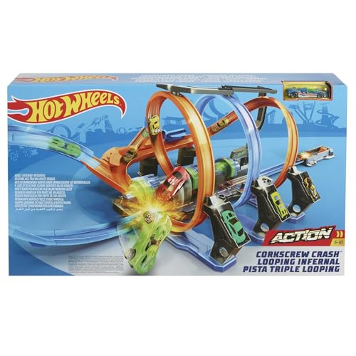 Miniatura 6 de Hot Wheels Corkscrew Crash Set de pista y coche