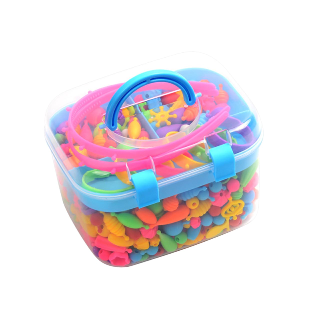 Abaodam Kit de Cuentas de Plástico DIY para Pulseras Infantiles, 1 Caja