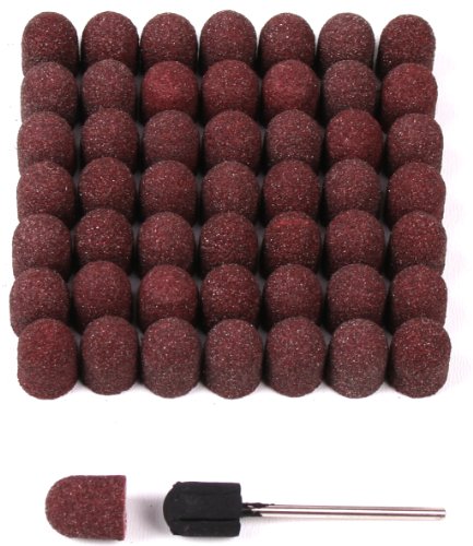 Preisvergleich Produktbild 50 Schleifkappen 10mm + 1 Gummiträger