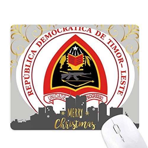 Tapis de souris Dili Timor Oriental emblème national nuit de Noël tapis caoutchouc bureau