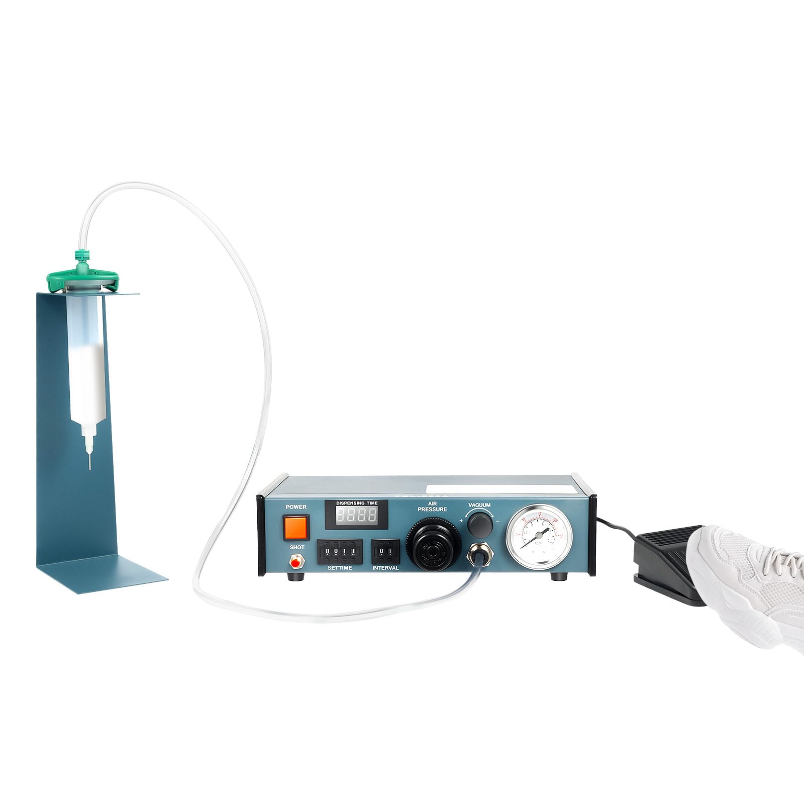 Distributore automatico di colla, 0 – 100 psi, distributore di precisione professionale, tempo di erogazione automatico 00.01S-99.99S, per paste e liquidi con fluidità