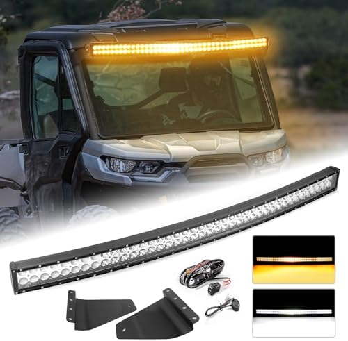 WeiSen 52" 300W Amber & White Curved LED Light Bar Kit Compatible...