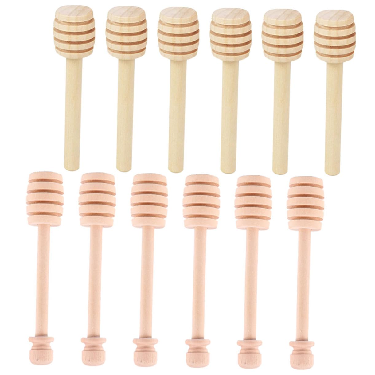 CIYODO 12pcs Wooden Honey Dipper Sticks Natural Mixing Sticks for Honey Syrup and Jam Versatile Household Stirring Tools for Liquid Easy to Clean and Use