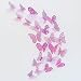 pinkblume Purple Butterflies Decorations 3D Butterfly Wall Decals Metallic Wall Sticker DIY Removable Decorative Paper Murals for Nursey TV Background Livingroom Kids Girls Bedroom Home Decor(36 PCS)