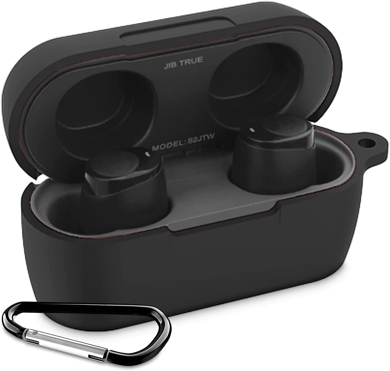 JIB True Case Cover Replacement for Skullcandy Jib True Wireless Earbuds, Black Silicone Protective Sleeve - LEFXMOPHY