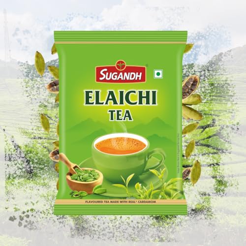 Image of Sugandh Elaichi Tea | 250 GM X 3 | 750 GM |Pack of 3 |100% Natural Ingredients | Sourced from Assam | Indian Spiced Chai for Perfect Morning & Evening Brew | A Perfect Cup of Tea for Chai Lover