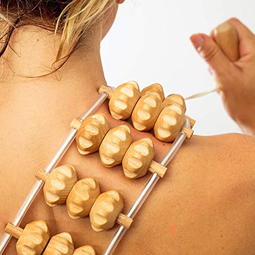Tuuli Accessories Massage Massagegerät Rücken Massageroller Rückenmassagegerät mit Grif Roller aus Holz 120 cm… - Image 5