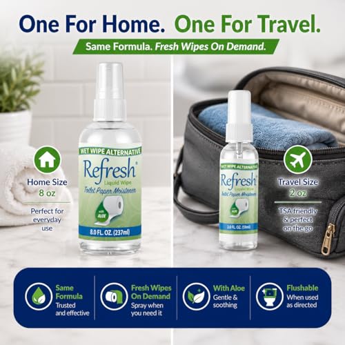 Image of Refresh Liquid Wipe, Toilet Paper Foam (8 Fl Oz, Original Spray)