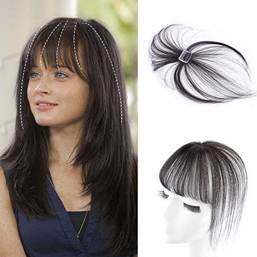 3D Air Bangs Human Hair topper Extensions Natural Black Bangs Topper Hand Made Air Bangs Remy Topper