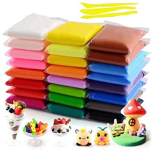 SWZY Air Dry Clay 24 Colors, Ultra Light Modeling Clay, Magic Clay Artist Studio Toy, No-Toxic Modeling Clay & Dough, Creative Art DIY Crafts, Gift for Kids Cover
