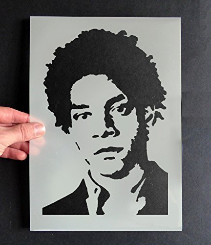 Jean-Michel Basquiat Portrait Pochoir Décoration artistique & loisirs créatifs modèle peinture toile art, murs,tissus, meubles différentes tailles Options Pochoirs Réutilisables par IDEAL Stencils