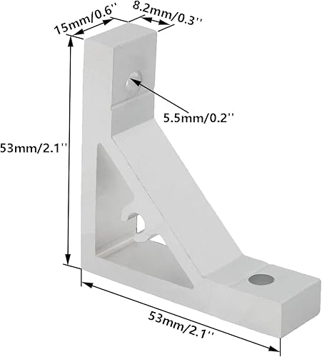 Miniatura 2 de 4 soportes de esquina de perfil de aluminio de soporte fuerte, conectores de esquina resistentes, soporte de esquina de perfil de extrusión de