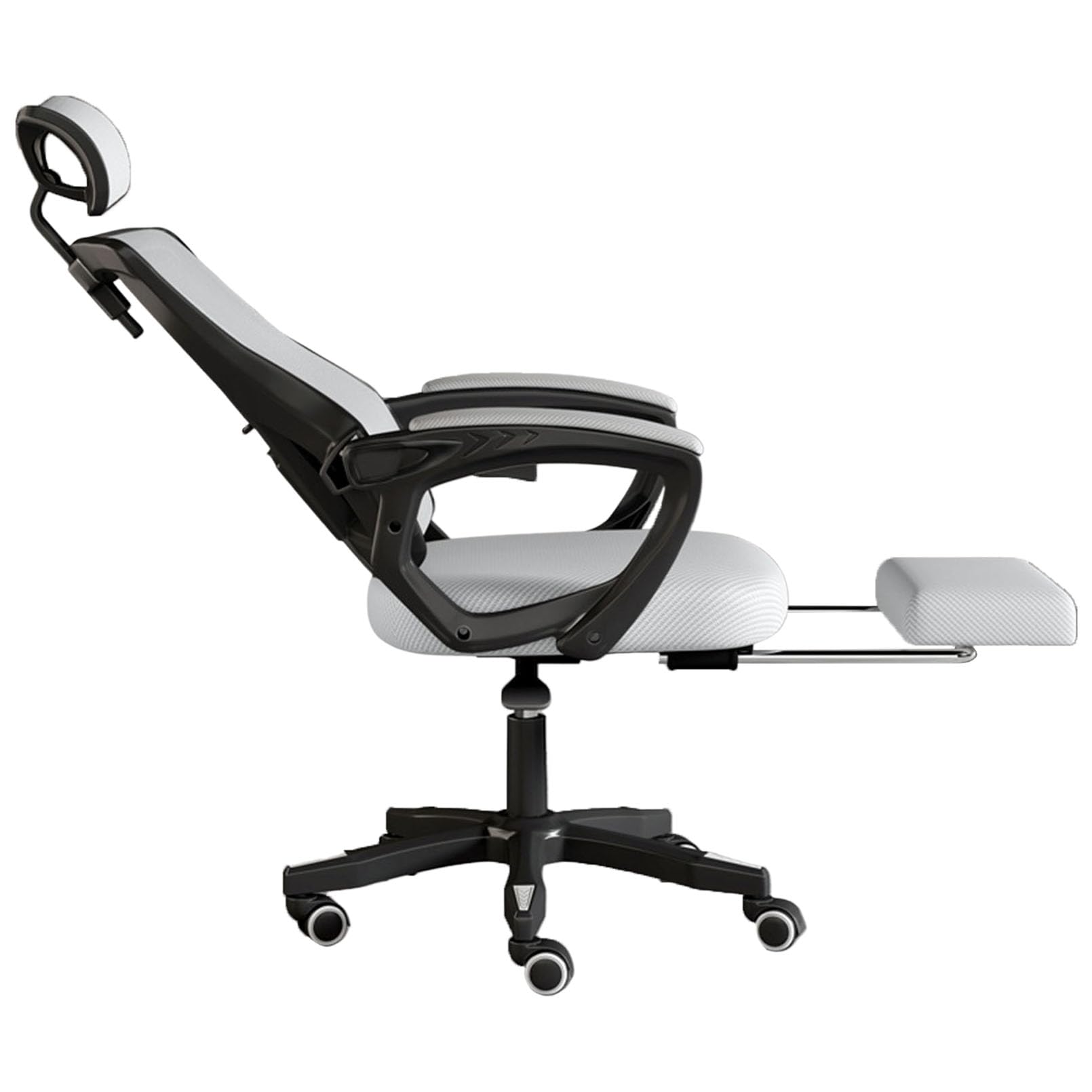 Ergonomischer Bürostuhl – Hohe Rückenlehne, PU-Leder, Verstellbar, Mit Kopf- & Lendenstütze