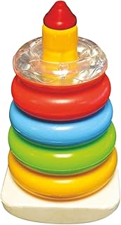 لعبة تكديس الحلقات ب5 حلقات ملونة، لعبة نشاط تعليمي للأعمار من 3 سنوات فما فوق من كينج كيدز، 13 × 21 × 13 سم