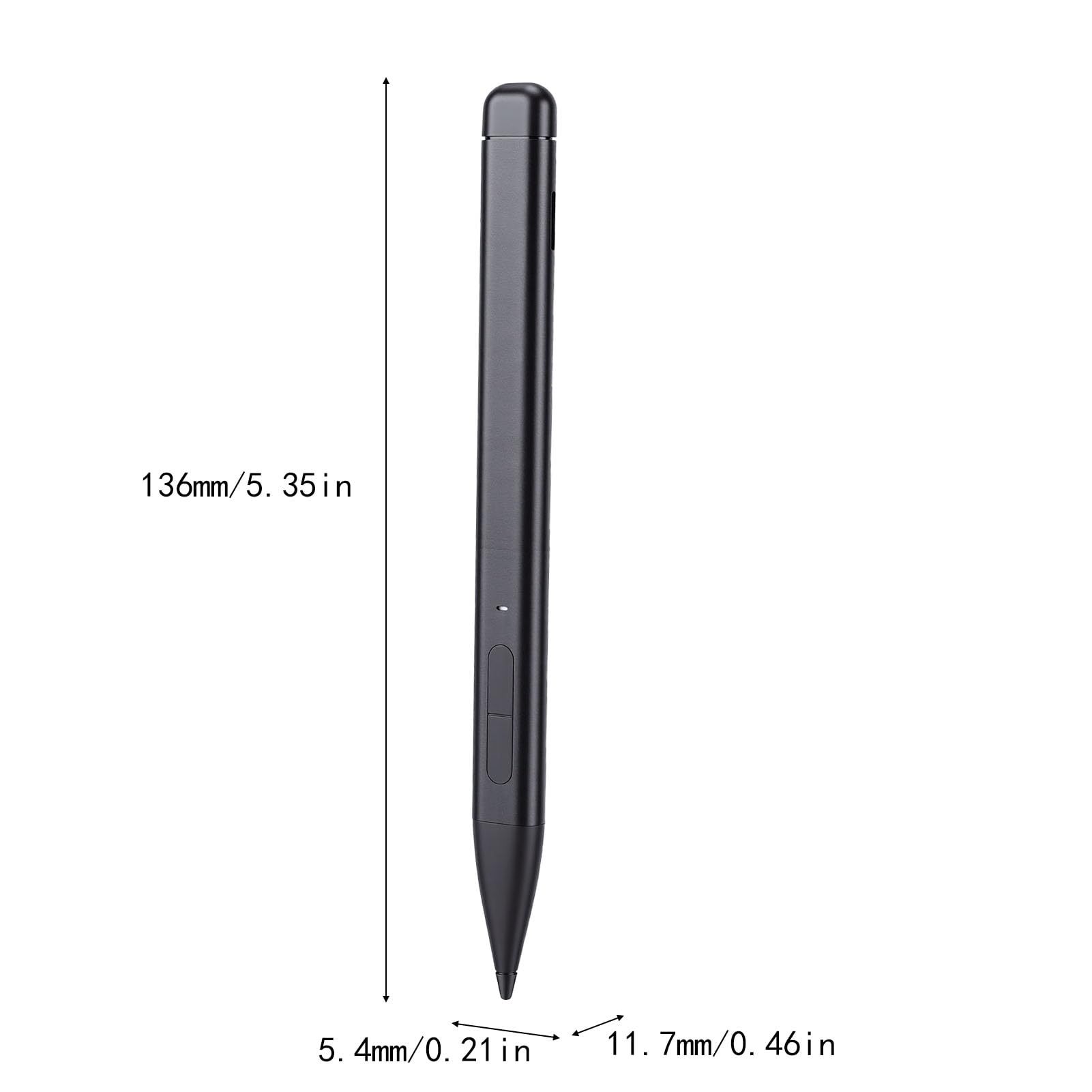 Lápiz óptico, Aleación de Aluminio, 4096 Niveles de Sensibilidad a la Presión, Lápiz Digital MPP 2.0 con Motor Háptico y óptico con Punta de Grafito para Computadora (Black)