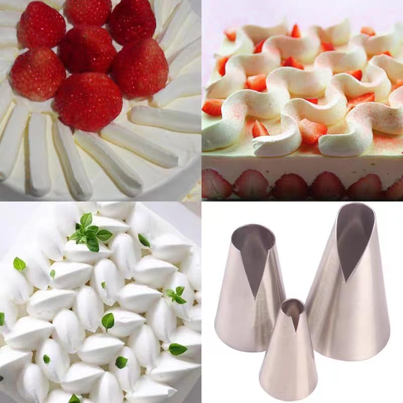 Puntas de tuberías de pasteles, Conjunto de puntas de tubería rusa, en forma de V boquillas de onda Kit de tuberías - Herramienta de boquilla de glaseado de bricolaje para cupcakes (forma de V) 5