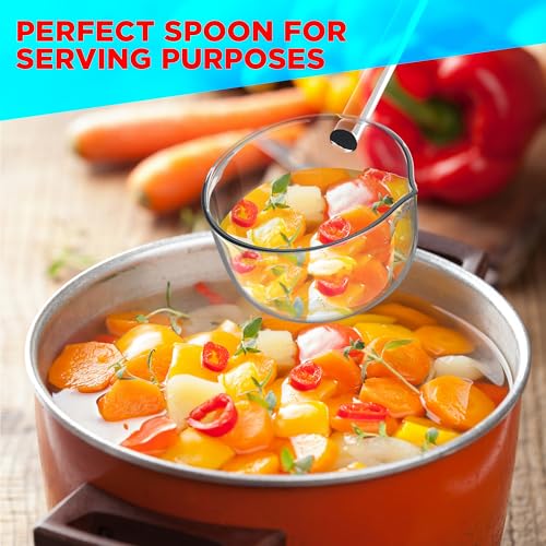 Image of Multipurpose Glass Spoon and Ladle - Heat Resistant Borosilicate Karandi for Cooking, Serving, Stirring & Tadka (Green)