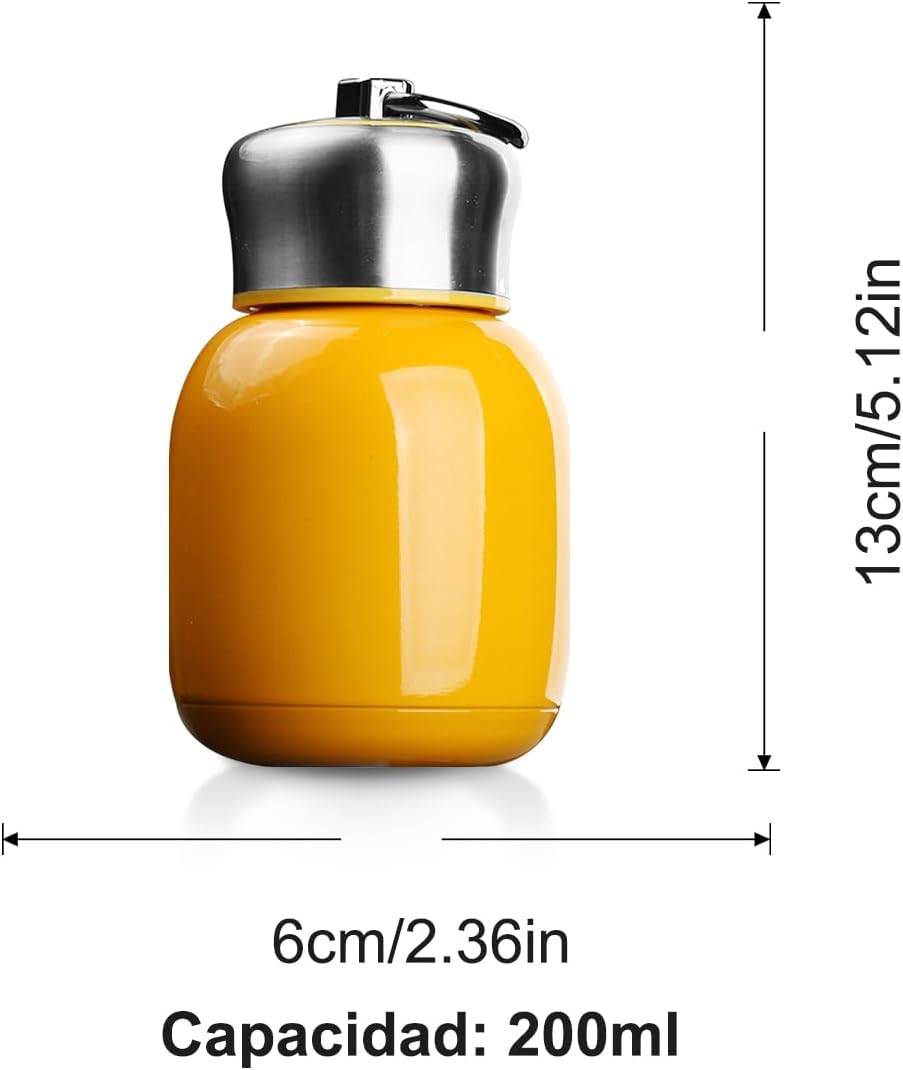 Mini 7 oz Stainless Steel Water Bottle, Small Vacuum Insulated Bottle Leak Proof Sport Tumbler Cup Hot and Cold Water Bottle for Women Girls Kids Gift Milk Tea Lunch (Orange) - Image 5
