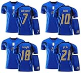 トッティ レトロユニフォーム サッカー イタリア インザーギ ピエロ ピルロ マテラッツィ 非公式 2006 ドイツ ワールドカップ 優勝 ファン衣装 レプリカユニフォーム レジェンド プレゼント 半袖 上下セット 記念品 応援着 練習着 (フランチェスコ・トッティ,キッズ28)