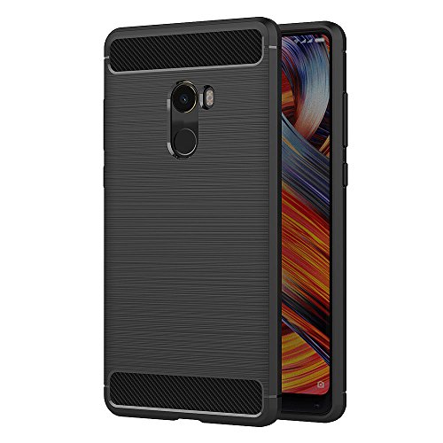 AICEK Funda Xiaomi Mi Mix 2, Negro Silicona Fundas para Xiaomi Mi Mix 2 Carcasa Xiaomi Mix 2 Fibra de Carbono Funda Case (5,99 Pulgadas)