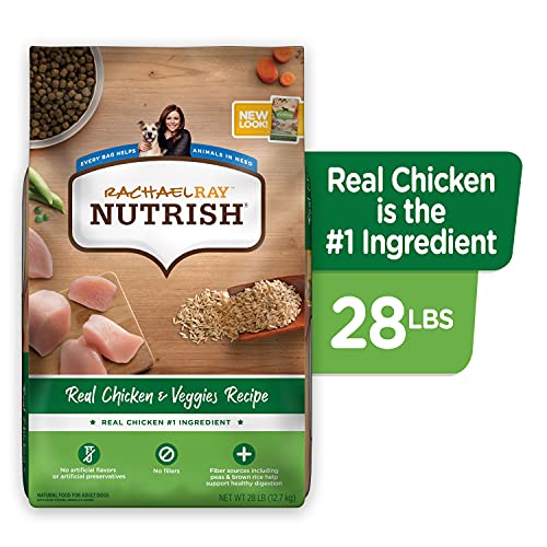 Rachael Ray Nutrish Premium Natural Dry Dog Food, Real Chicken & Veggies Recipe, 28 Pounds (Packaging May Vary) - Image 2