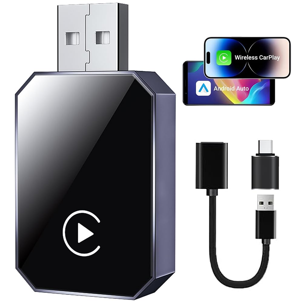 Wireless CarPlay Adapter 2025 Upgraded for iPhone - 5G Bluetooth 5.0, Plug & Play, Auto-Connect, OTA Upgrade, Compatible with Cars from 2016 & iPhone iOS 10+