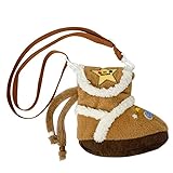 かわいいシューズショルダーバッグぬいぐるみ収納バッグ、漫画の靴スリングバッグ、財布(コーヒー)