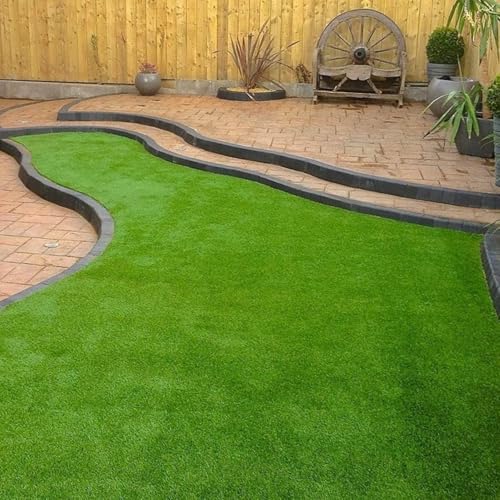 KARAT Sky Kunstrasen Outdoor Rasenteppich Meterware - Grasteppich - Rollrasen - Kunststoffrasen - Rasen für Balkon & Garten Rasen Teppichboden für Außen nach Maß 14mm Höhe, Riviera 100x100 cm