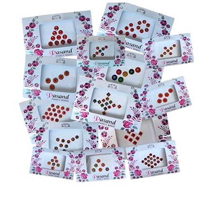 S S Enterprises Designer Beautiful Bindi - Adhesivo multicolor reutilizable para uso diario, autoadhesivo, tatuaje temporal