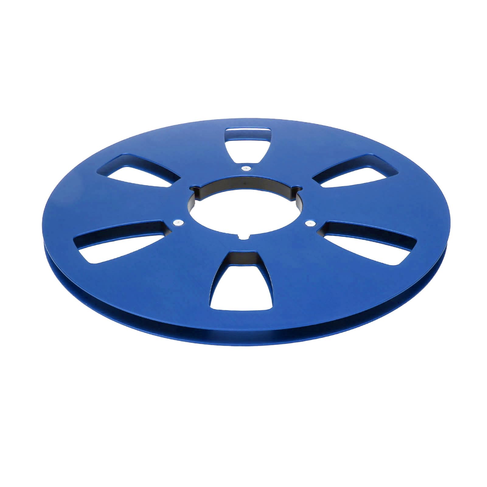 1/4 10.5 Inch Empty Takeup Reel, 6 Holes Aluminum Alloy Sound Tape Takeup Reel for Akai, Universal Reel to Reel Recording Tapes (Blue)