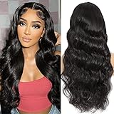 VARCILY Lace Front Wigs Human Hair 13x6 Body Wave Lace Front Wigs Human Hair Pre Plucked with Baby Hair Brazilian Virgin Frontal Wigs Human Hair 180% Density Natural Color (18 Inch)