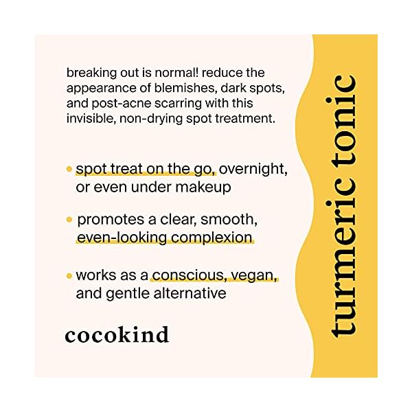 Cocokind Turmeric Tonic, Spot Treatment for Dark Spots and Blemishes with Organic Turmeric, Tea Tree Oil, and Witch Hazel