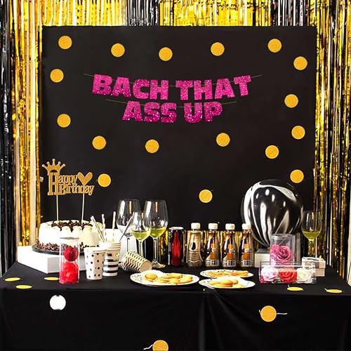 Image of Pre-Strung Bachelorette Pink Glitter Banner - Bachelorette Party Decorations for Her - Party Supplies, Favors and Gifts