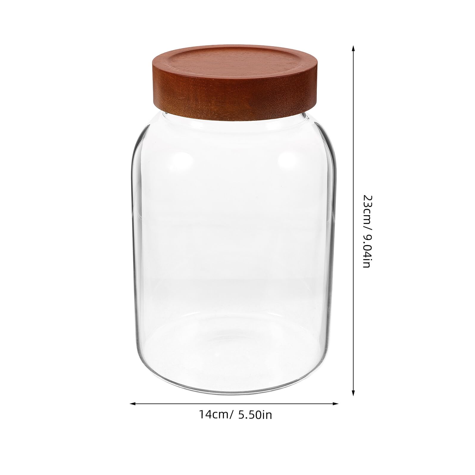 Gatuida Hochborosilikat Glas Vorratsglas mit Holzdeckel 2800ml | Luftdicht, Transparentes Design, Leicht zu Befüllen und Reinigen, Platzsparend für Küche und Vorrat