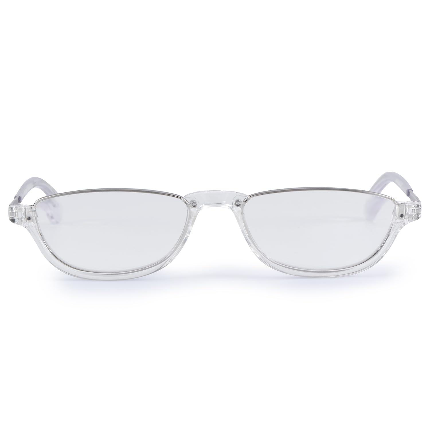 DR.HARMANN'S READING GLASSES® FULL RIM WITH METAL COMBINATION FITTED WITH BLUE BLOCK LENS (Model: iRead ONE Transparent with Silver colour +2.75 with Blue Ray Filter Lens) 1