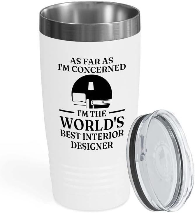 Interior Designer White Edition Ringneck Tumbler 20oz - Bezt Interior Designer - Interior Decorator Builder Arranger Organizer Home House Office Room Homestyler Artificer Aesthetician
