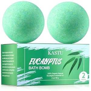 Bath Bombs Salt Balls,Eucalyptus Extract Essential Oils,Moisturizing Dry Skin,Fizzy Spa,Relaxation,Bubble Bath Bomb Gifts Idea for Men Women,2 x 100g