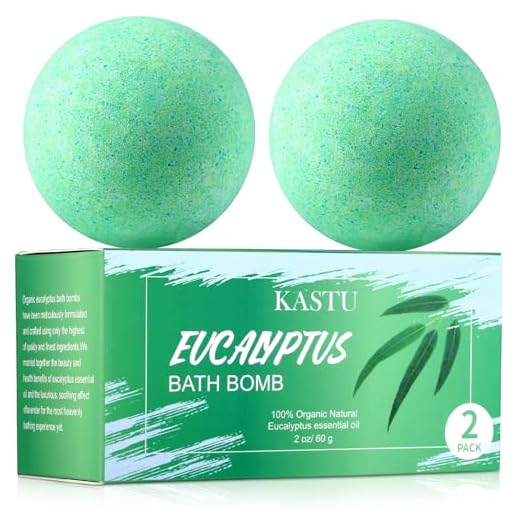 KASTU Bath Bombs Salt Balls,Eucalyptus Extract Essential Oils,Moisturizing Dry Skin,Fizzy Spa,Relaxation,Bubble Bath Bomb Gifts Idea for Men Women,2 x 100g