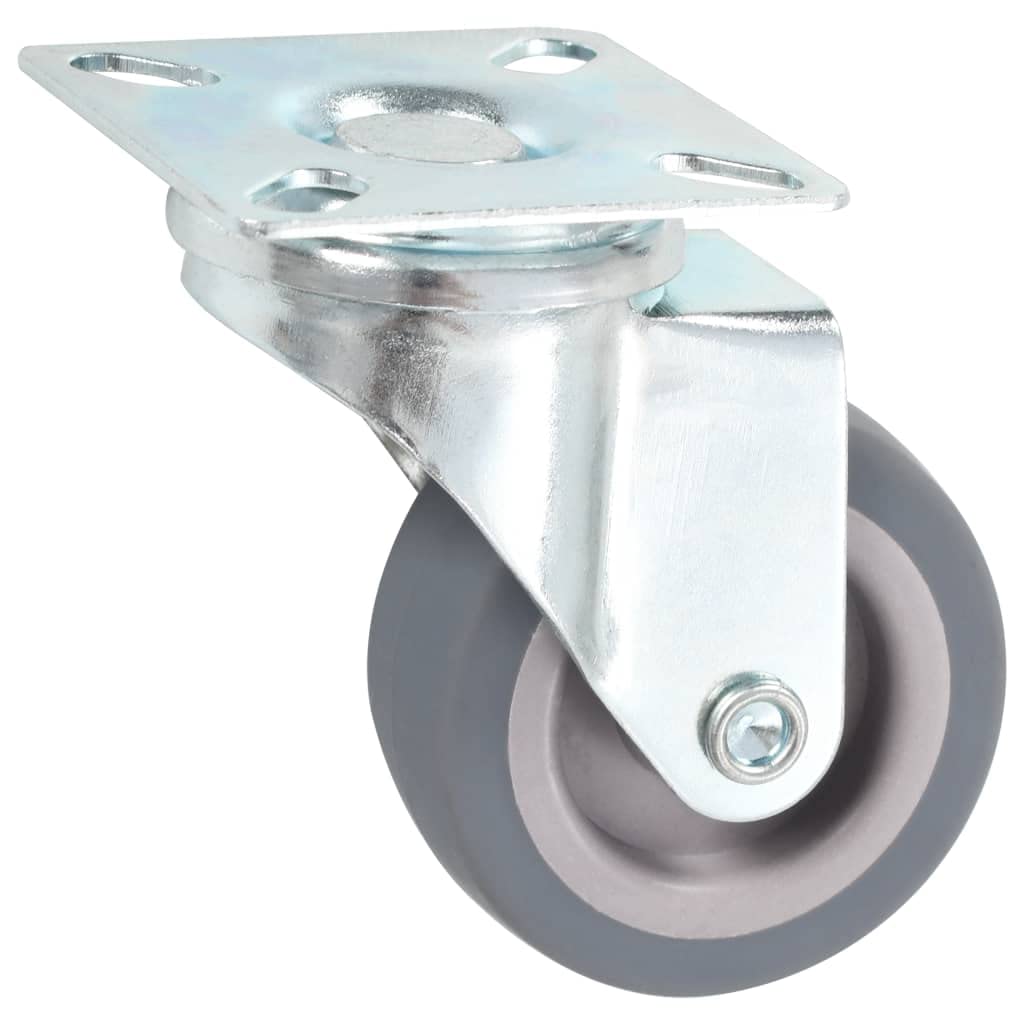 144 Stück Lenkrollen 50 mm TPR Gummi mit Eisenrahmen Zinkbeschichtung robust für Werkstatt Lager Industrie Transportwagen Hubwagen Sackkarre Plattformwagen