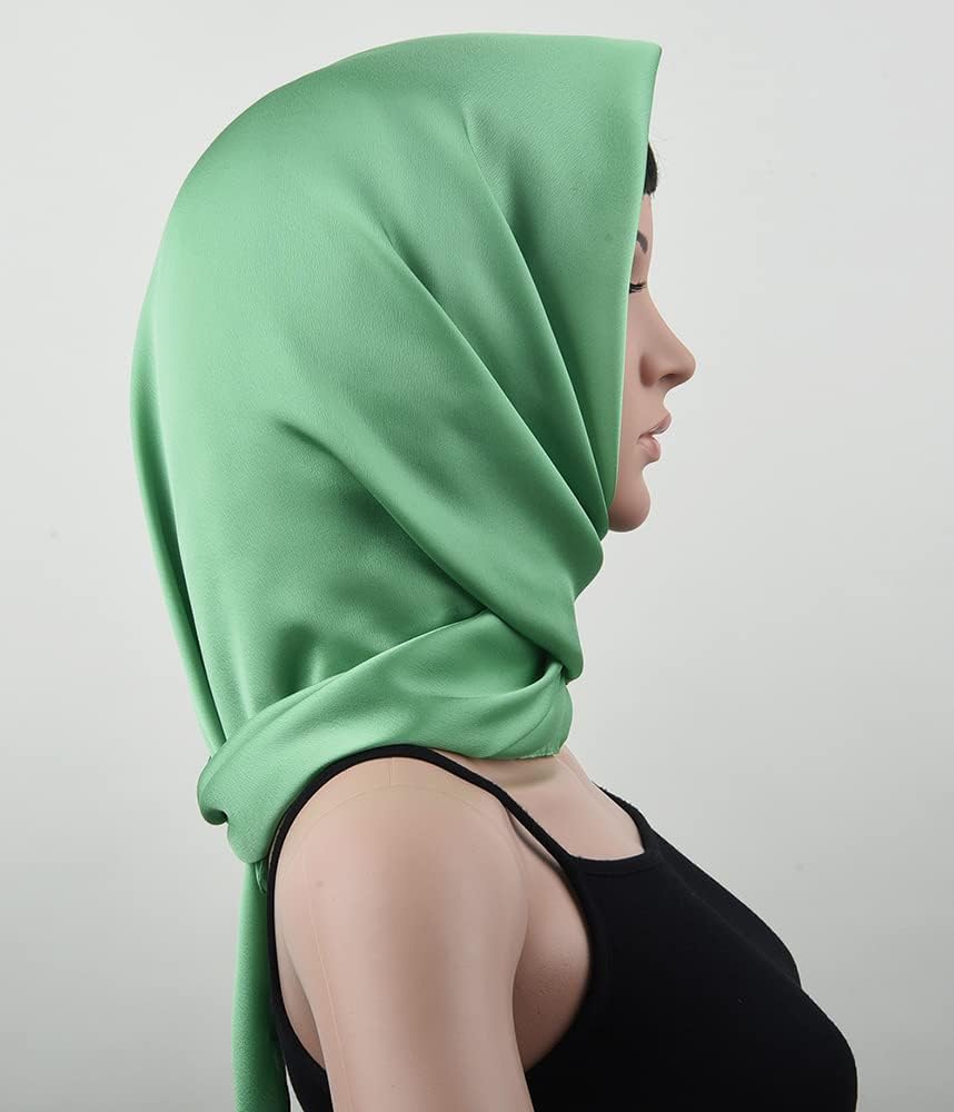 corciova Soft Lightweight Silk Feeling Neck Scarf Large Pashmina Shawl Square Satin Headwrap Long Designer Fashion Scarves - Image 2