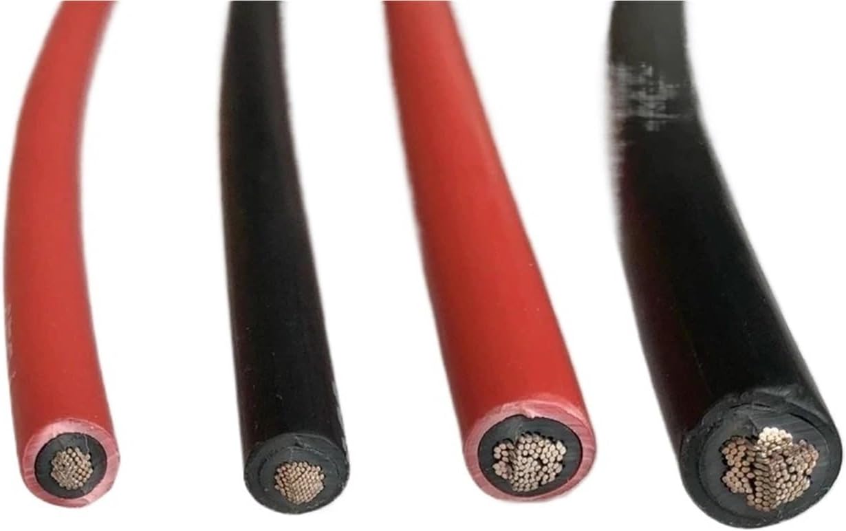 1Pair Solar Panel Extension PV Cable Wire Black Red PVC Insulated Used in Solar Panel System(5M_6AWG 16MM2)