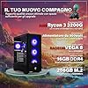 HYPER BYTE® Gaming Pc Essential - Computer con AMD Ryzen 3 3200G 4,0 GHz | Vega 8 | 16 GB RAM DDR4 | Disco rigido SSD 256 GB | Desktop tower per gamer | WLAN | Windows 11 Pro
