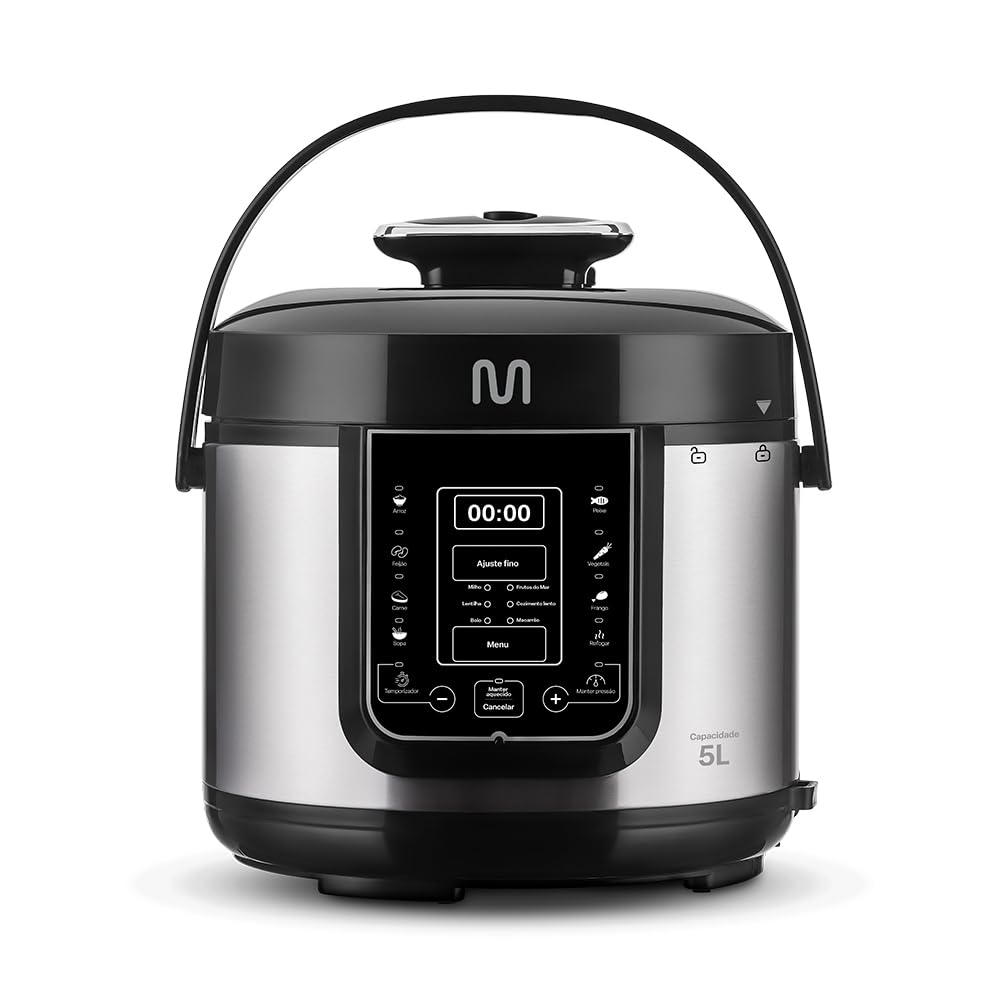 Panela de Pressão Elétrica 5L com Painel Digital e Função de Manter Aquecido, 127V 900W