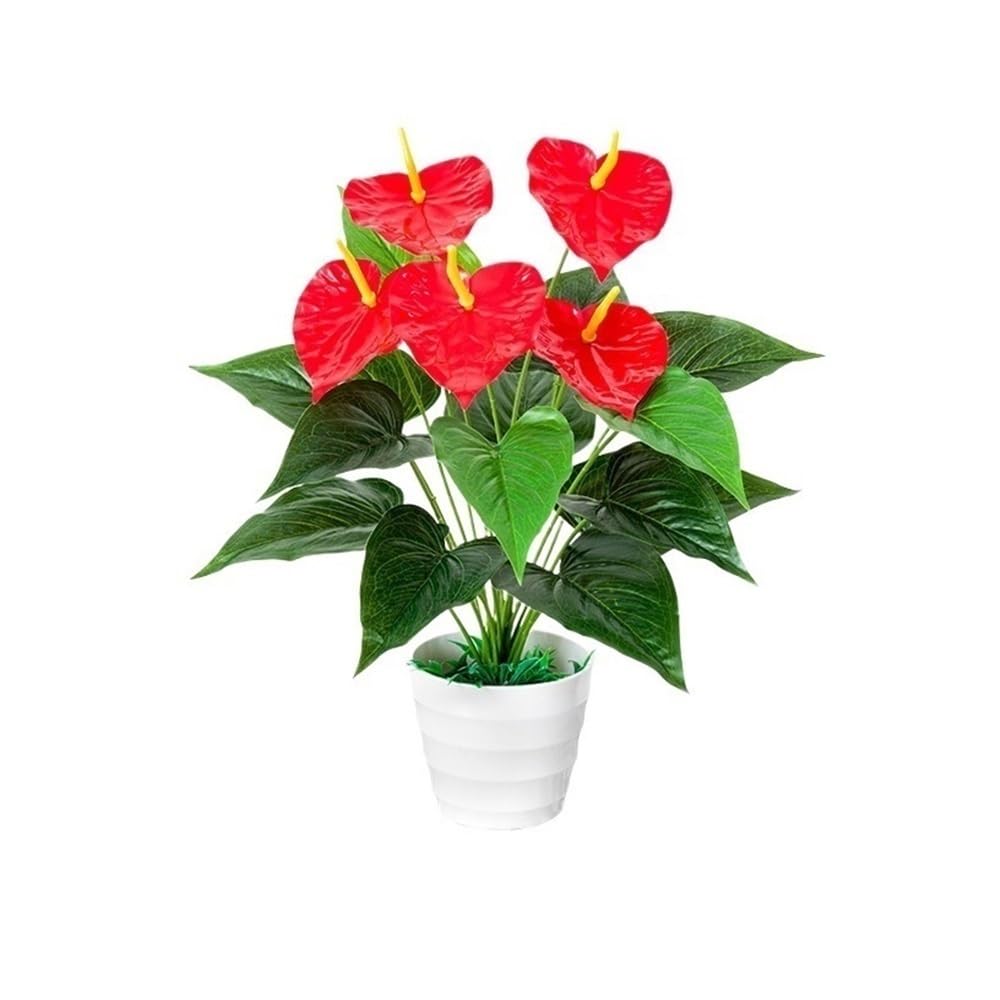 Kx9Lb8d Faux floor plant Small Fake Plant Simulation (with Flowers) Ornaments, Suitable for Kitchen, Living Room