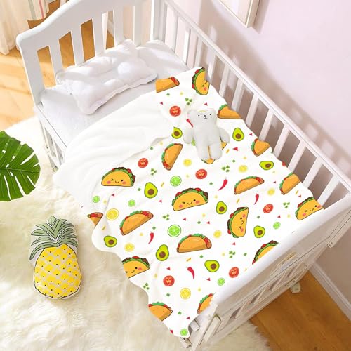 Taco Avocado Blanket-Taco Blanket for Boys, Girls Taco Gift for Taco Lovers-Cozy Soft Flannel Lightweight and Warm Used for Room Bed Camping 30